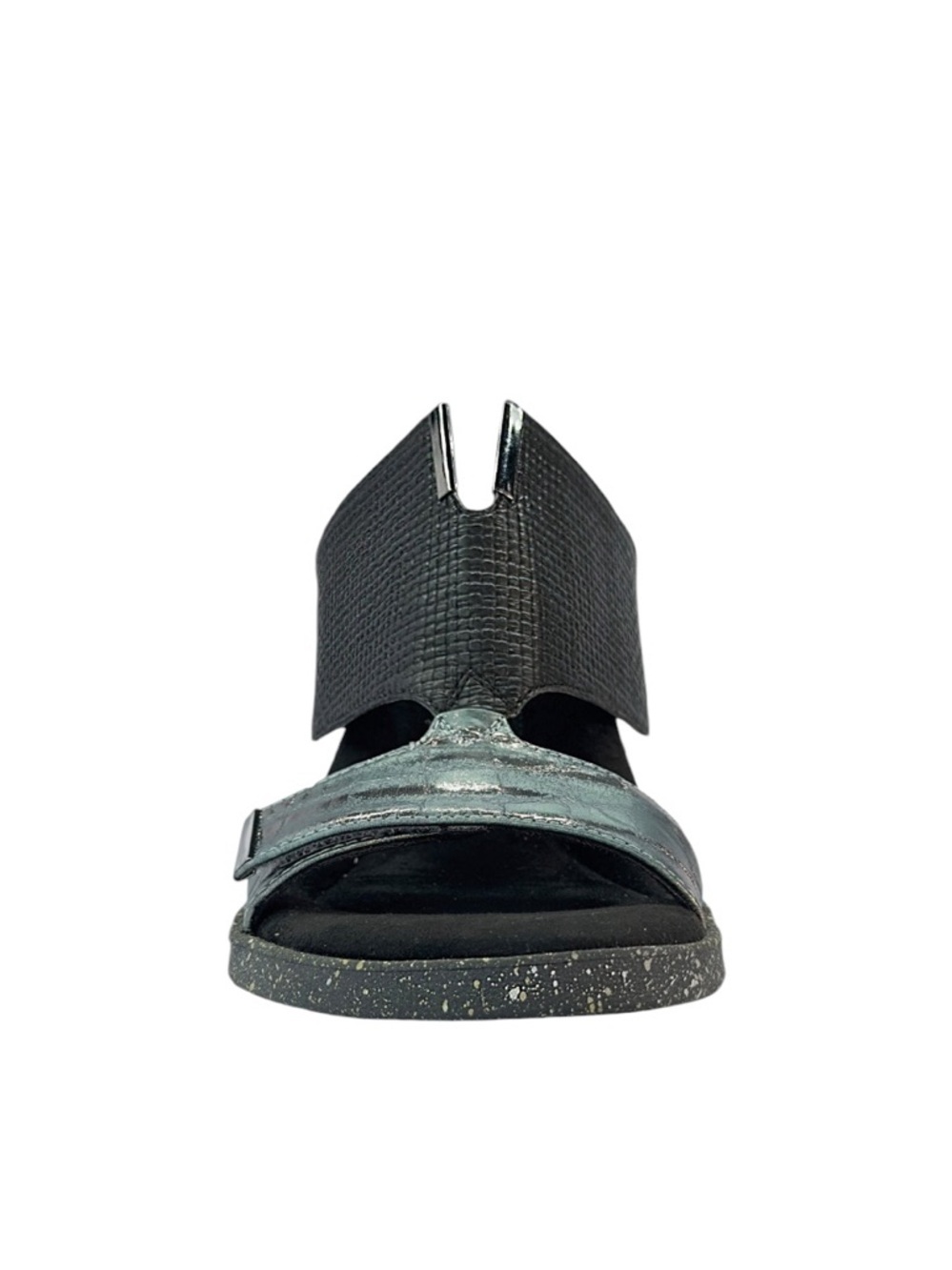 Modzori Kleo 6 - Metallic Teal Flips to Black Wedge Sandals - Picture 5 of 14